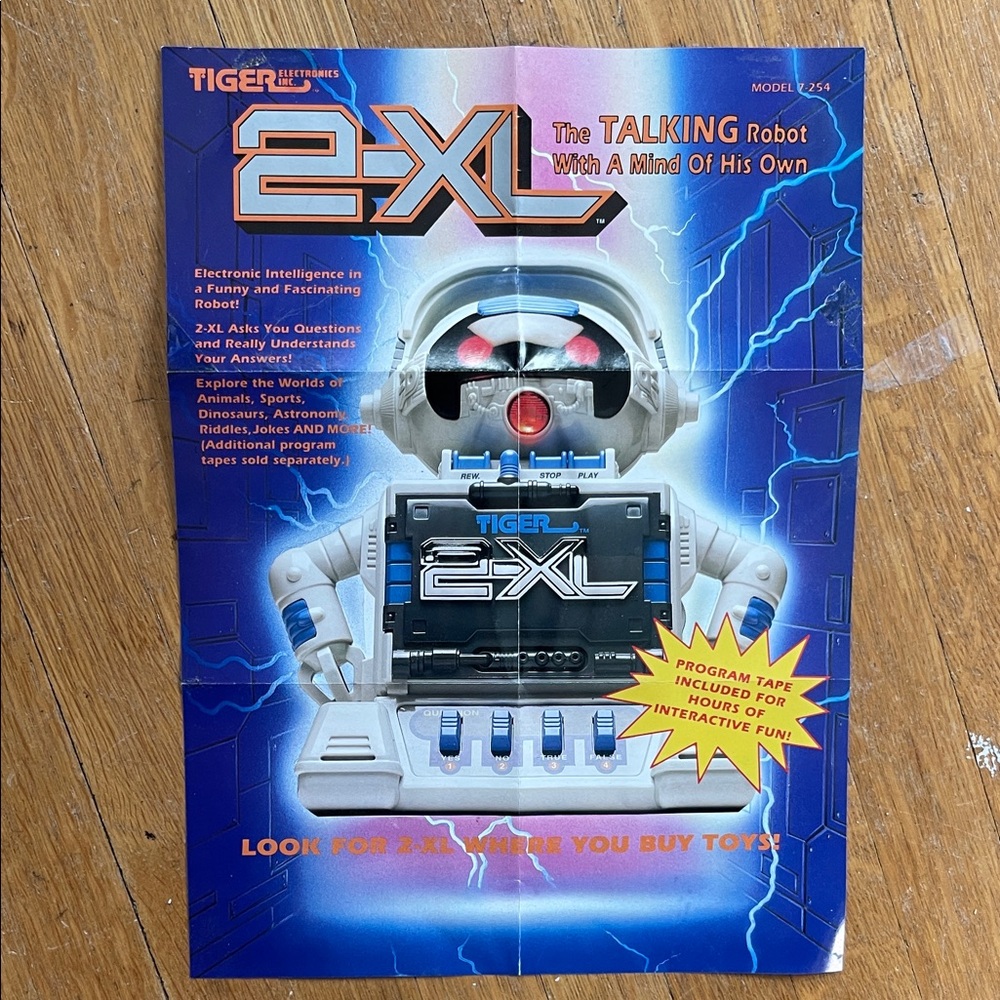 1992 Tiger 2-XL Talking Robot vintage Poster